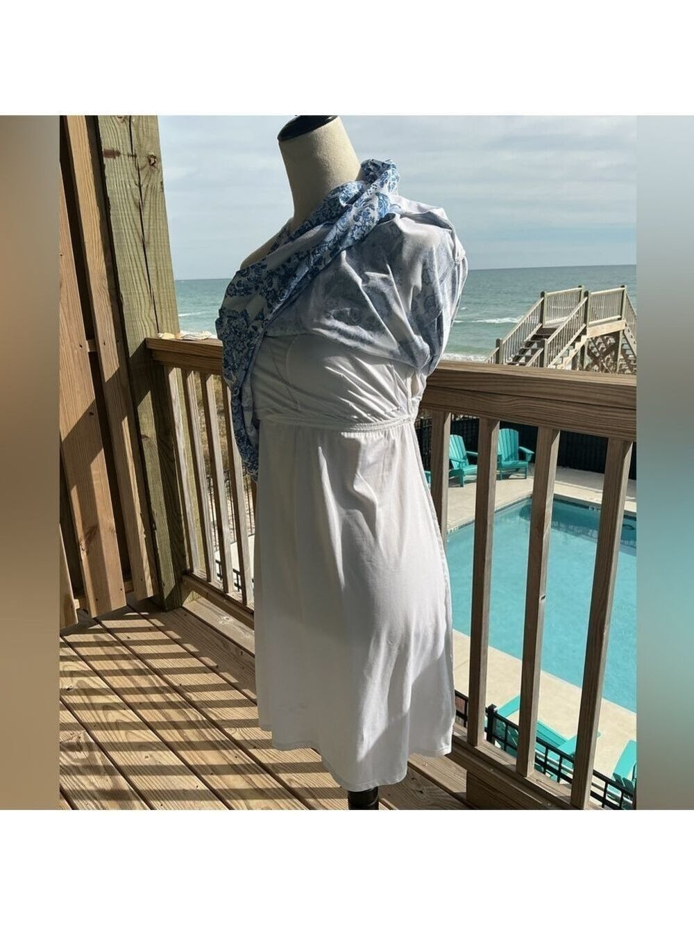 Soma Blue &  White Halter Bra Dress - Picture 12 of 13